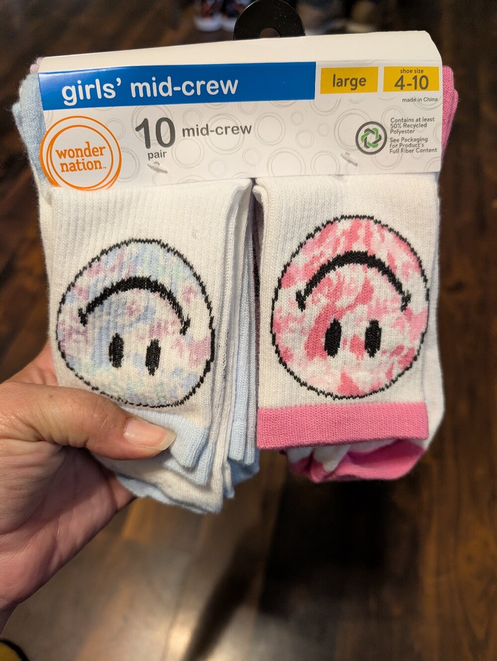 10 Pk Mid Crew Socks